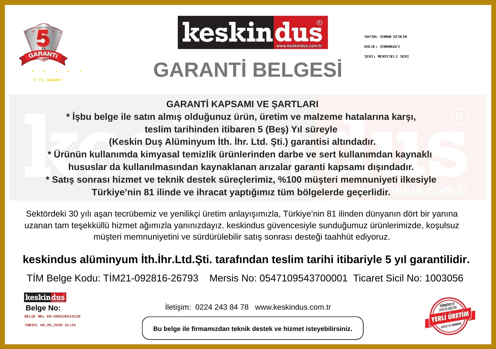 Garanti Belgesi